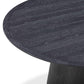 Sahara Round Oak Dining Table (41"-60") - Black / 60"