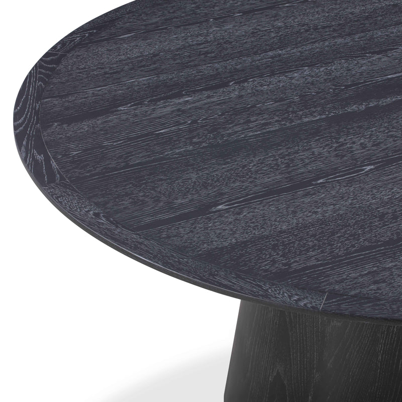 Sahara Round Oak Dining Table (41"-60") - Black / 60"