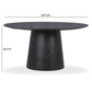 Sahara Round Oak Dining Table (41"-60") - Black / 60"