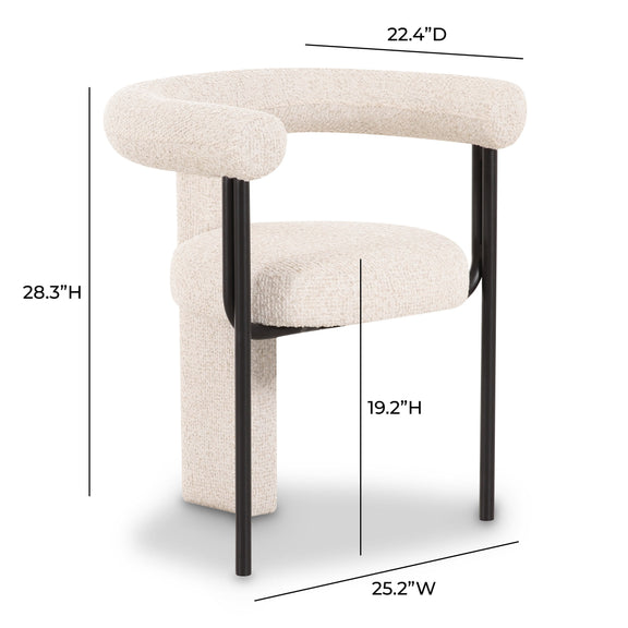 Synn Performance Boucle Dining Chair - Cream