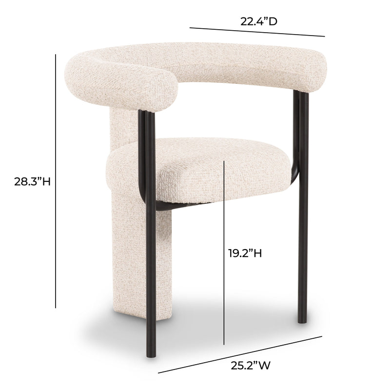Synn Performance Boucle Dining Chair - Cream