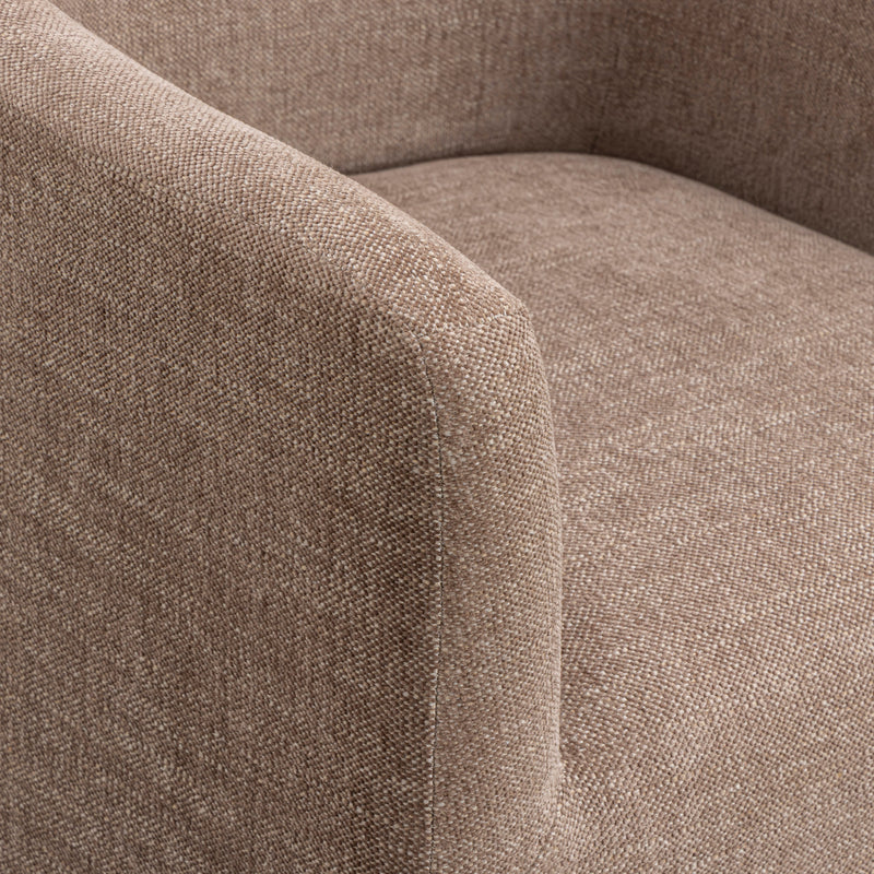 Helena Tall Textured Weave Performance Fabric Dining Chair - Chocolate Brown