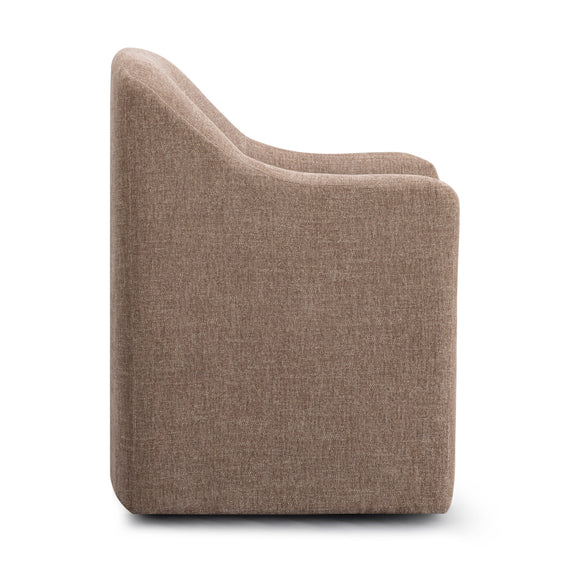 Helena Tall Textured Weave Performance Fabric Dining Chair - Chocolate Brown