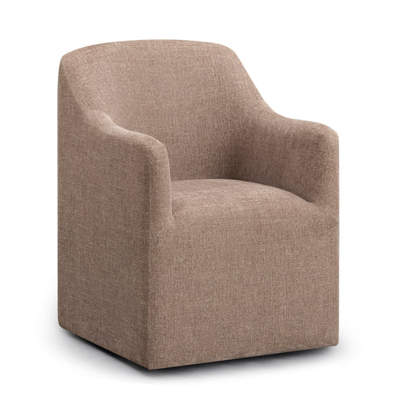 Helena Tall Textured Weave Performance Fabric Dining Chair - Chocolate Brown