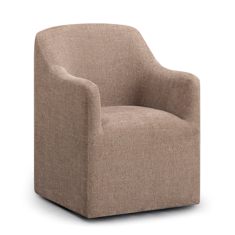 Helena Tall Textured Weave Performance Fabric Dining Chair - Chocolate Brown