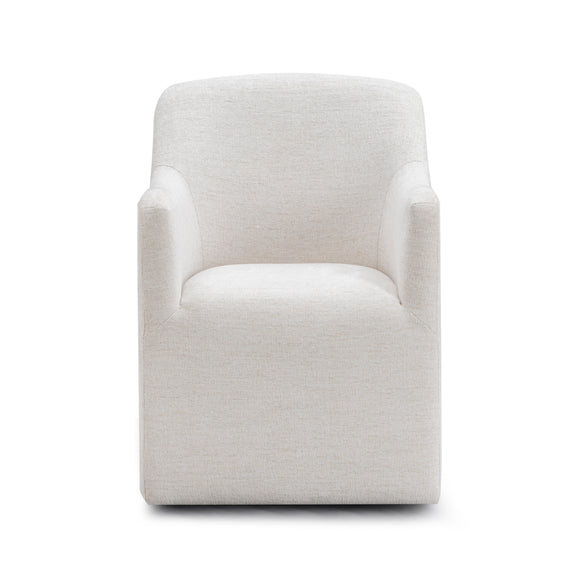Helena Tall Textured Weave Performance Fabric Dining Chair - Off-White
