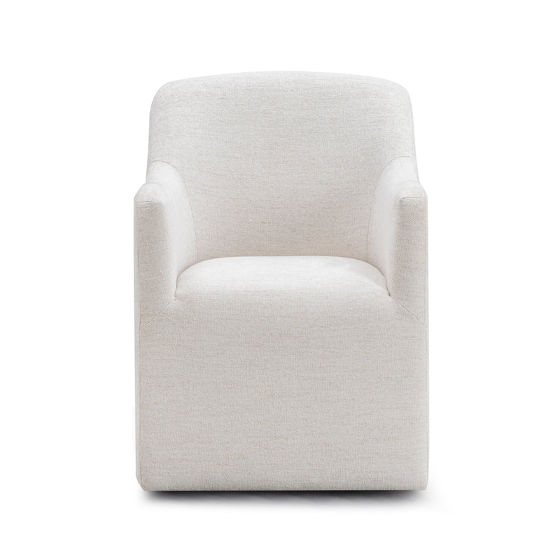Helena Tall Textured Weave Performance Fabric Dining Chair - Off-White