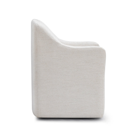 Helena Tall Textured Weave Performance Fabric Dining Chair - Off-White