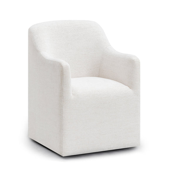 Helena Tall Textured Weave Performance Fabric Dining Chair - Off-White