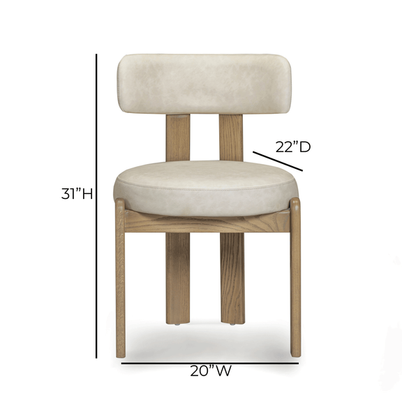 Odessa Performance Vegan Leather Dining Chair - Cream