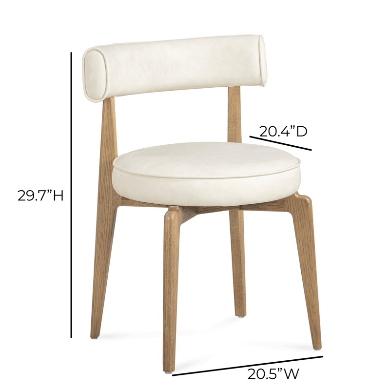 Nikita Performance Vegan Leather Dining Chair - Cream