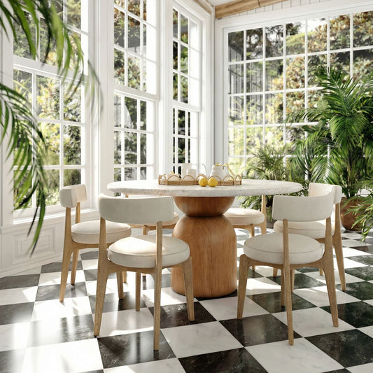 Nikita Performance Vegan Leather Dining Chair - Cream