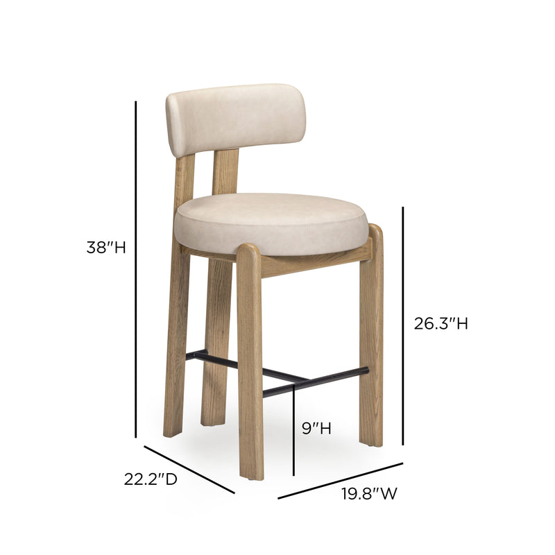 Odessa Performance Vegan Leather Counter Stool - Taupe