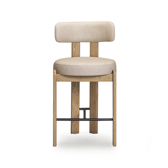 Odessa Performance Vegan Leather Counter Stool - Taupe