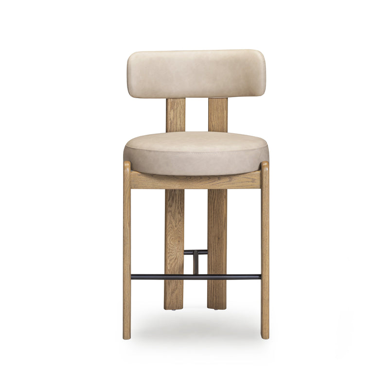 Odessa Performance Vegan Leather Counter Stool - Taupe