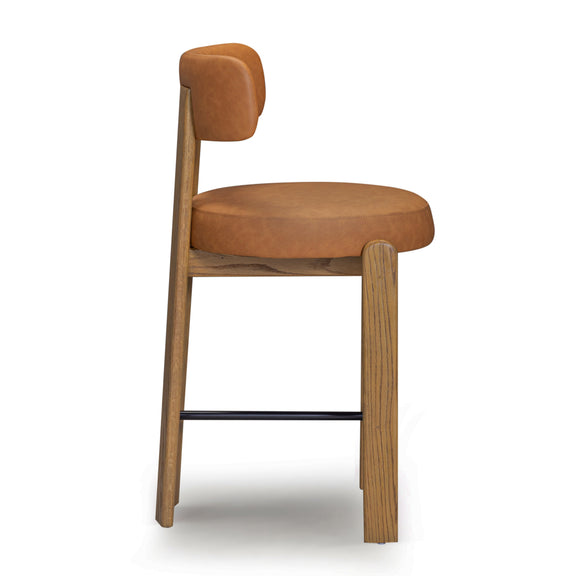 Odessa Performance Vegan Leather Counter Stool - Brown