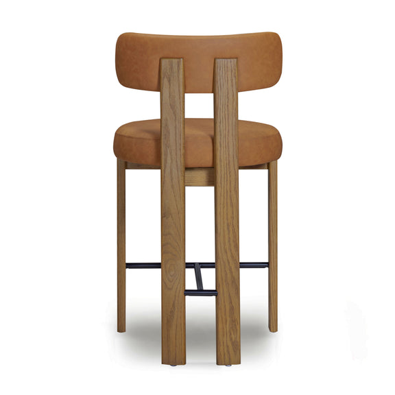 Odessa Performance Vegan Leather Counter Stool - Brown