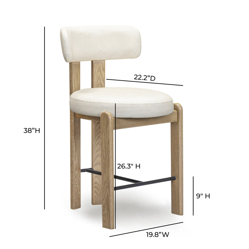 Odessa Performance Vegan Leather Counter Stool - Cream