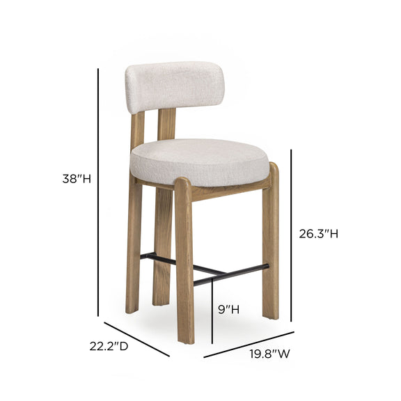 Odessa Cream Performance Fabric Counter Stool
