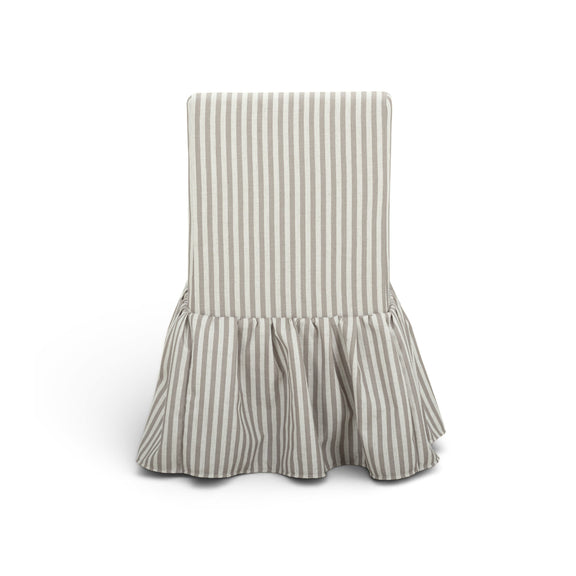 Gertrude Striped Performance Linen Skirted Dining Chair - Khaki
