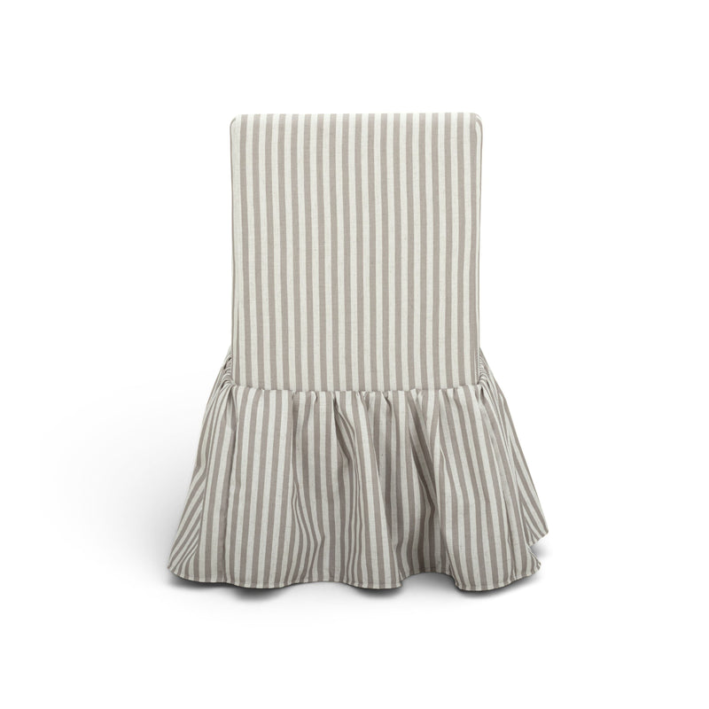 Gertrude Striped Performance Linen Skirted Dining Chair - Khaki