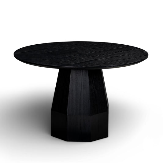 Brocha 48'' Ash Wood Round Dining Table - Black
