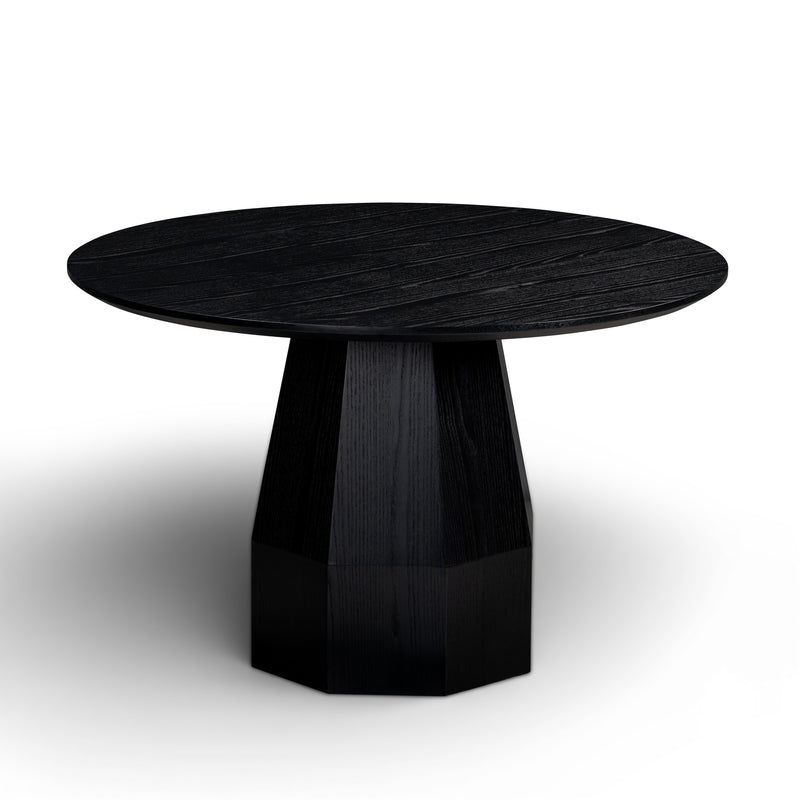 Brocha 48'' Ash Wood Round Dining Table - Black