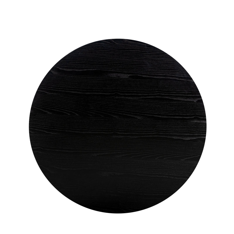 Brocha 48'' Ash Wood Round Dining Table - Black