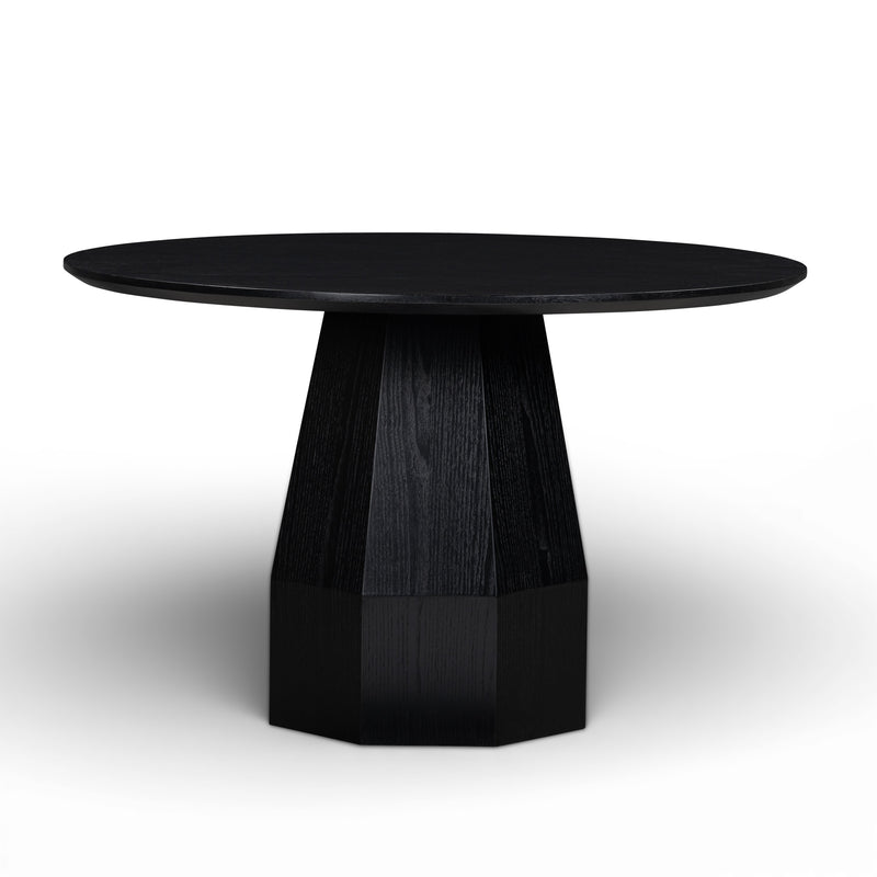 Brocha 48'' Ash Wood Round Dining Table - Black