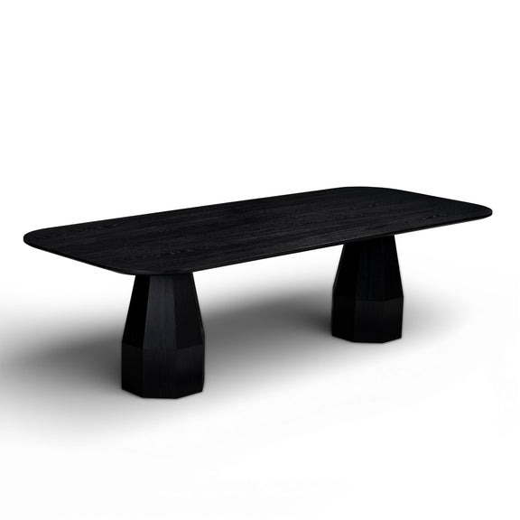 Brocha 106" Ash Wood Rectangular Dining Table - Black