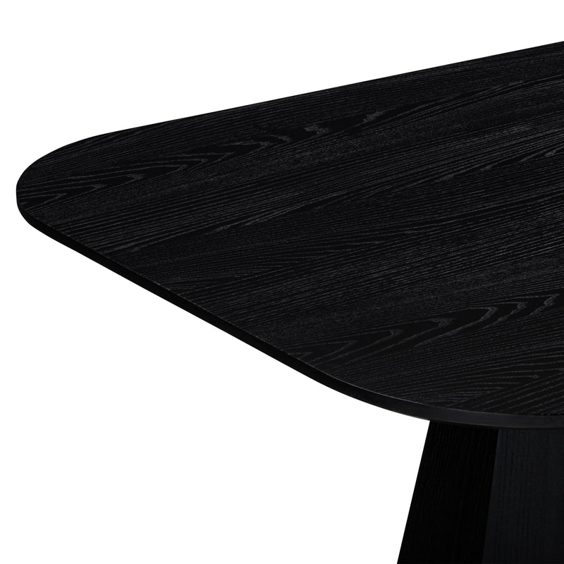Brocha 106" Ash Wood Rectangular Dining Table - Black