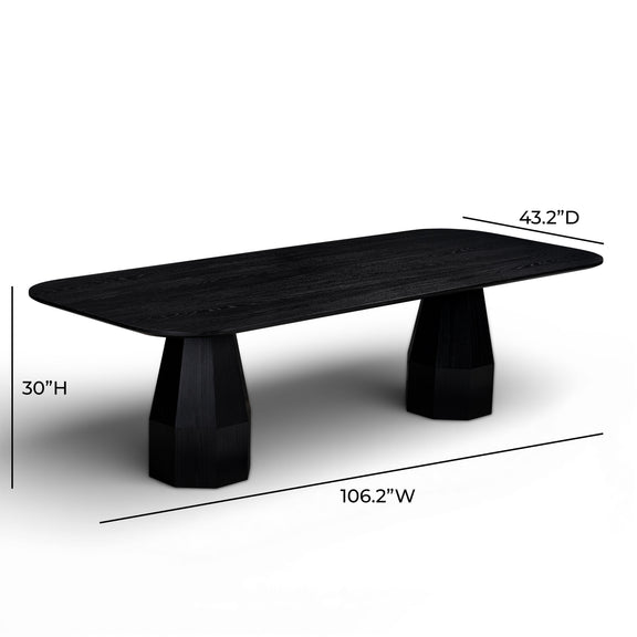 Brocha 106" Ash Wood Rectangular Dining Table - Black