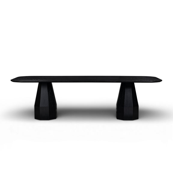 Brocha 106" Ash Wood Rectangular Dining Table - Black
