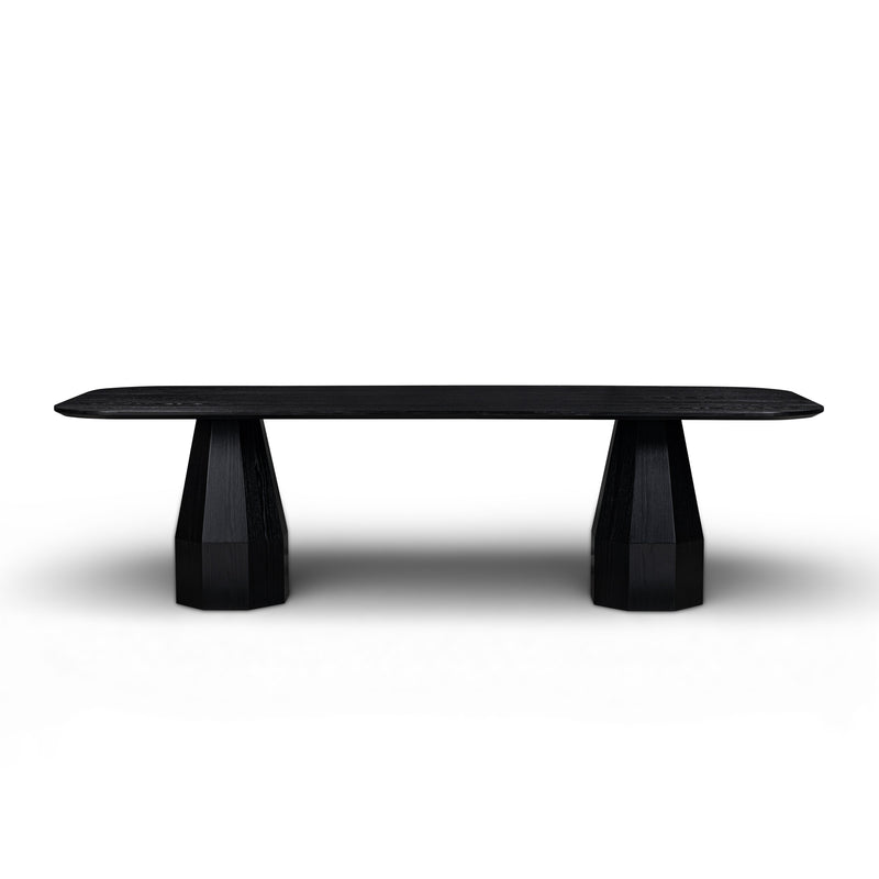 Brocha 106" Ash Wood Rectangular Dining Table - Black