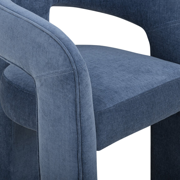 Malone Performance Chenille Dining Chair - Blue Denim