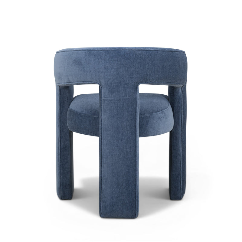 Malone Performance Chenille Dining Chair - Blue Denim