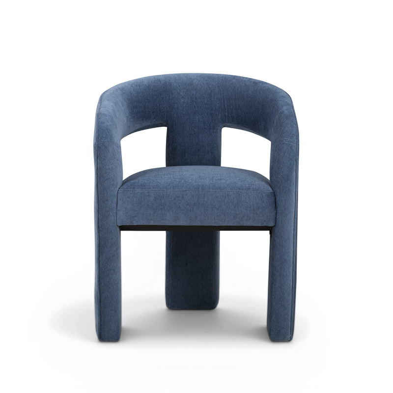 Malone Performance Chenille Dining Chair - Blue Denim