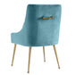 Beatrix Sea Blue Velvet Side Chair