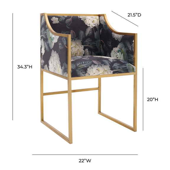 Atara Performance Velvet Dining Chair - Floral