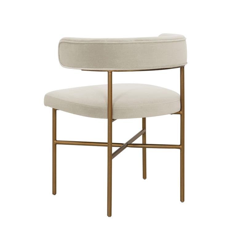 Kim Velvet Chair in Cream