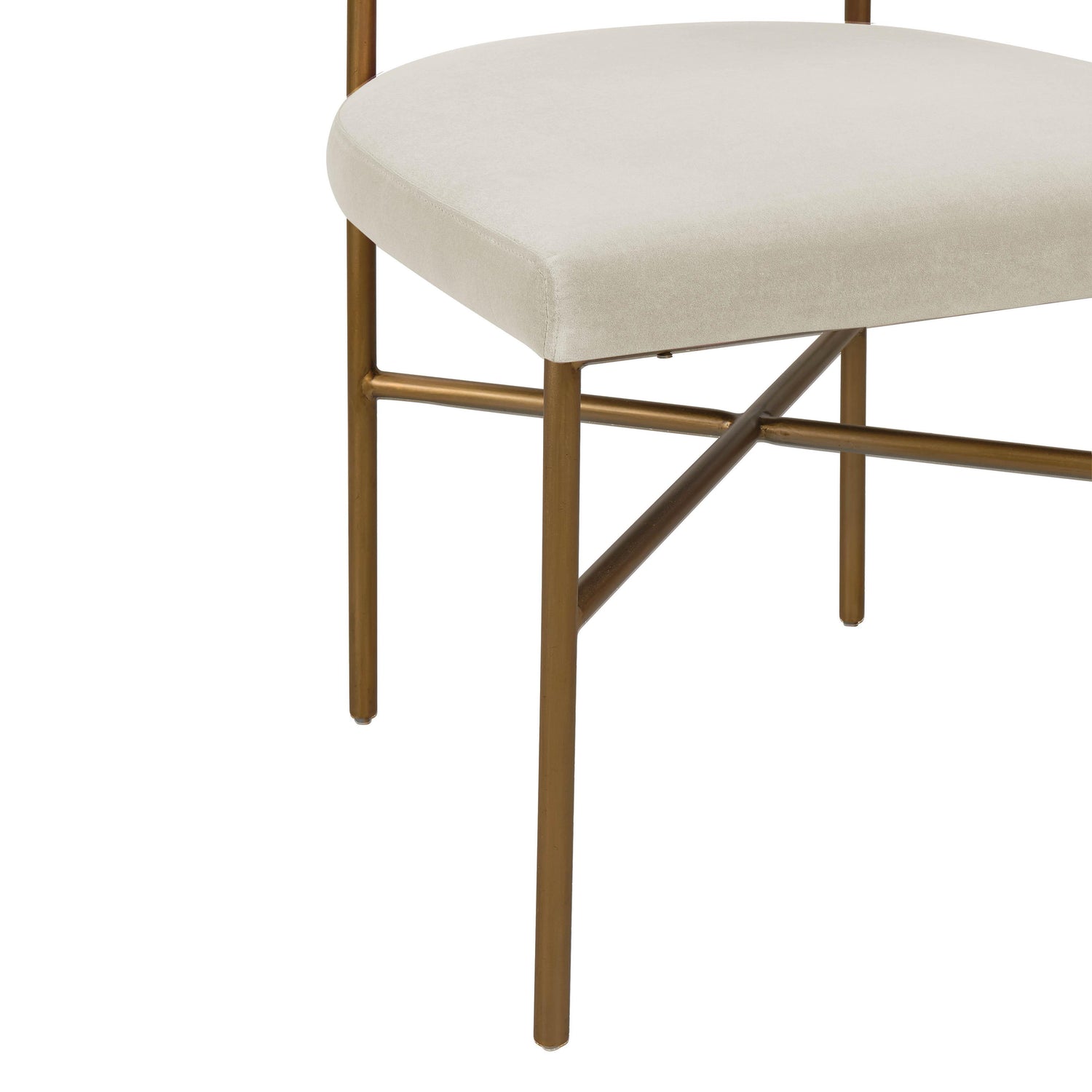 Kim Velvet Chair in Cream