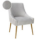 Beatrix Pleated Light Grey Velvet Side Chair