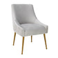 Beatrix Pleated Light Grey Velvet Side Chair