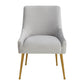 Beatrix Pleated Light Grey Velvet Side Chair