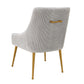 Beatrix Pleated Light Grey Velvet Side Chair