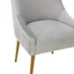 Beatrix Pleated Light Grey Velvet Side Chair