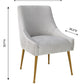 Beatrix Pleated Light Grey Velvet Side Chair