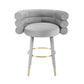 Betty Grey Velvet Counter Stool