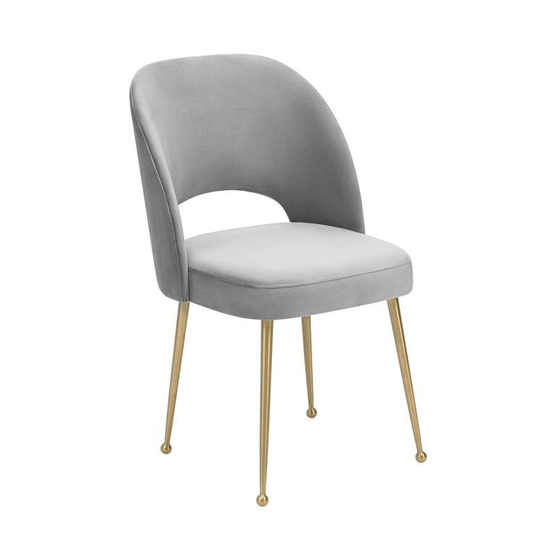 Swell Light Grey Velvet Chair