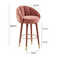 Myla Salmon Swivel Bar Stool